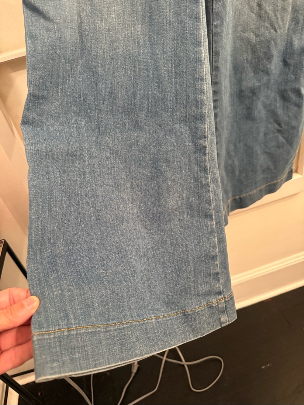 SPANX Vintage Indigo Wide Leg Flare Jeans Pull-On Denim Petite 2X NWT Plus Size - Picture 7 of 10